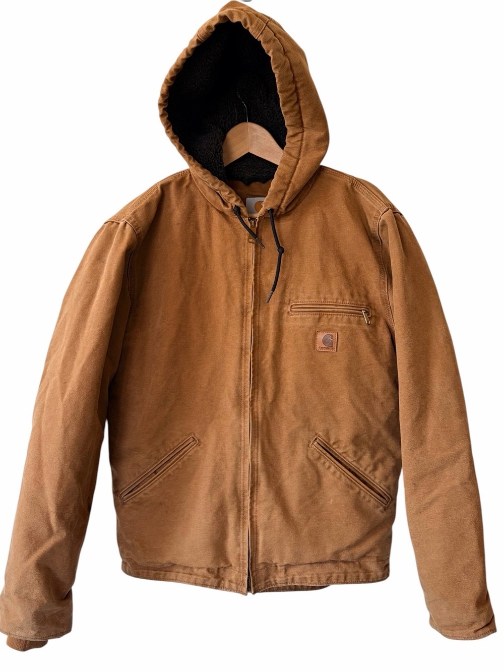 Carhartt J141-211 Sierra Sandstone Sherpa-Lined Jacket Mens Small Work Canvas